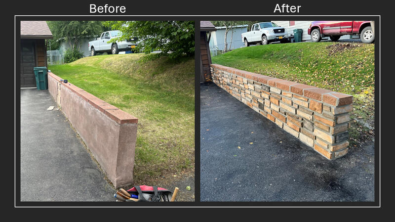 Before and after retaining wall Before and after retaining wall