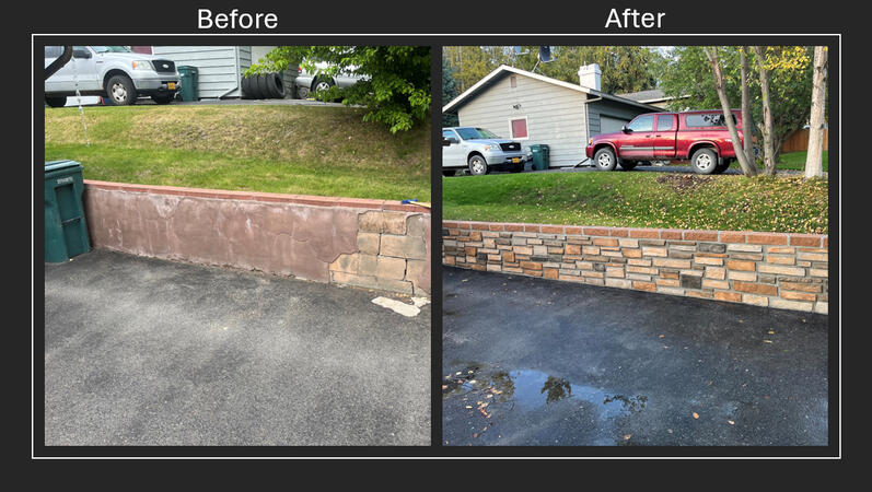 Before and after retaining wall Before and after retaining wall
