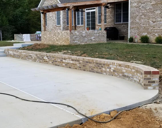 Brick retaining wall Brick retaining wall