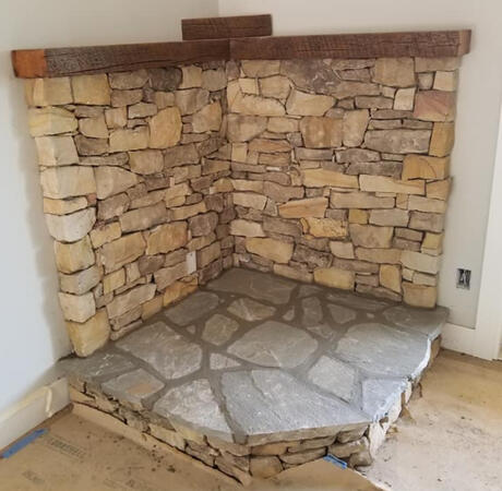 Stone wood burning stove platform Stone wood burning stove platform
